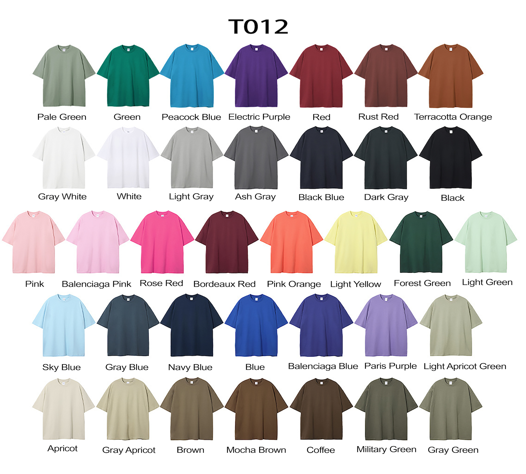 T012 230g Solid Color T-shirt