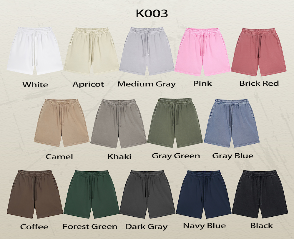 K003 Heavyweight washed short sweatpants