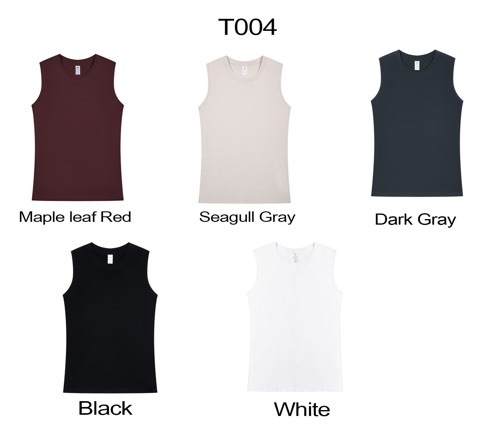 T004 230g combed precision Siro Cpun Cotton sleeveless vest