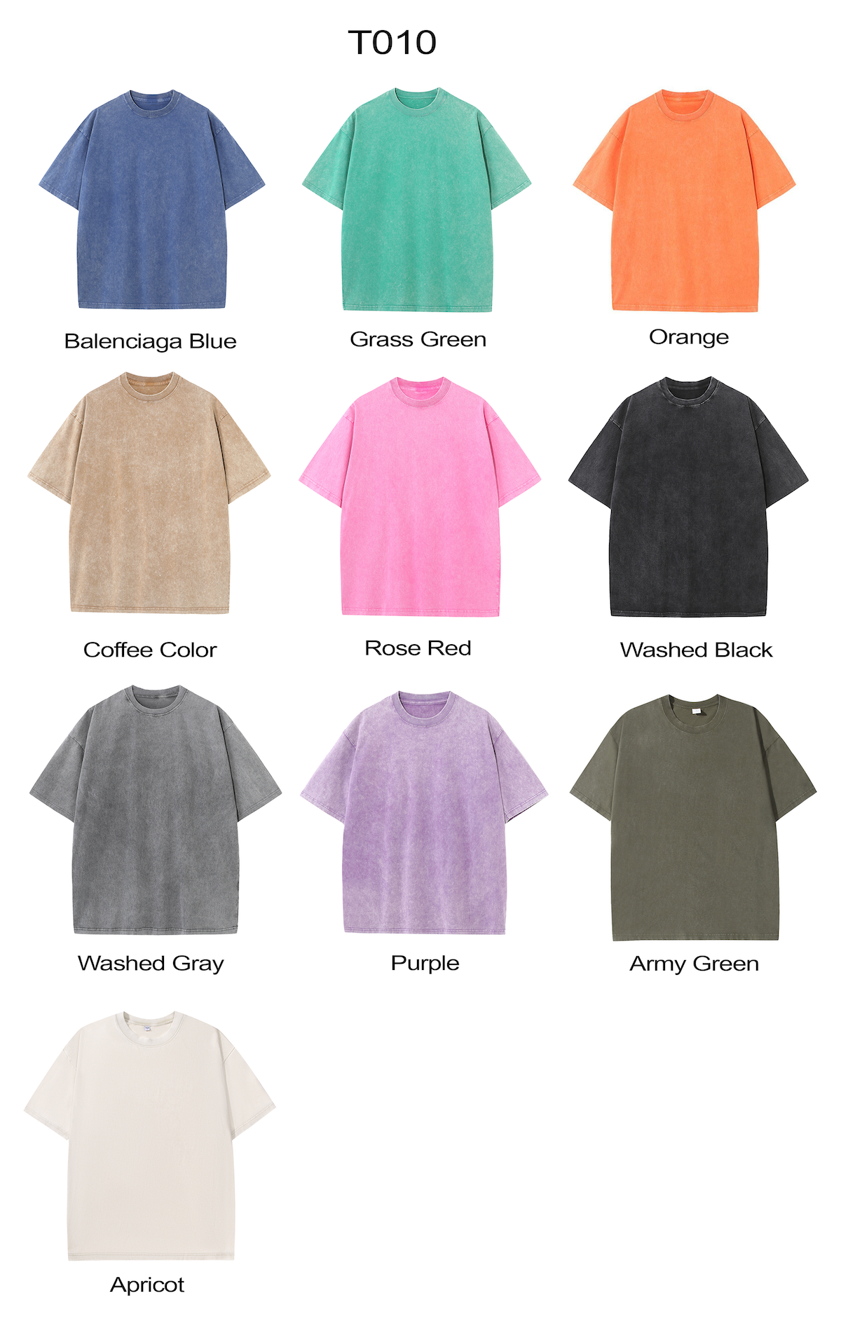 T010 230g washed cotton T-shirt