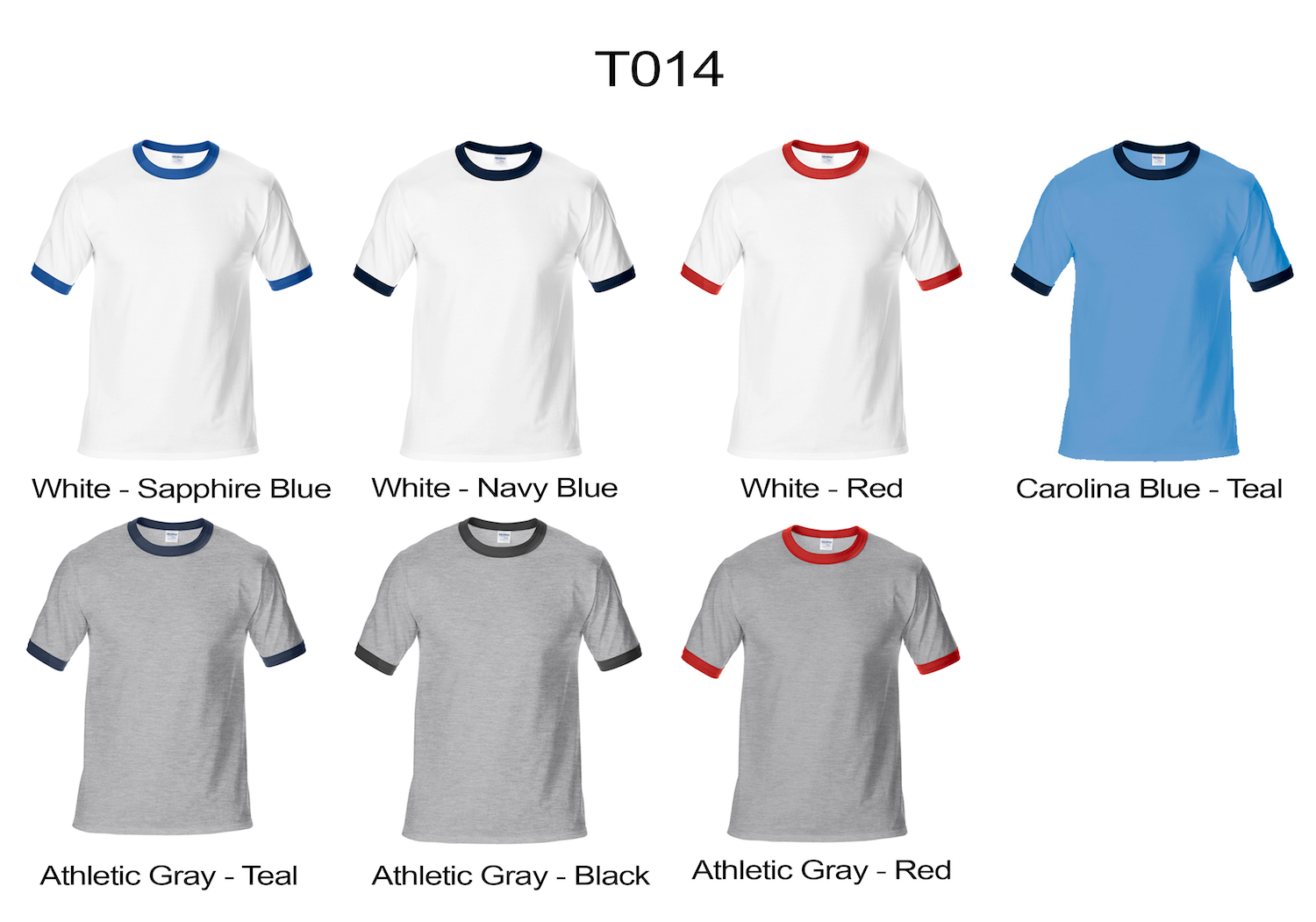 T014 180g color-blocked round neck short sleeve T-shirt