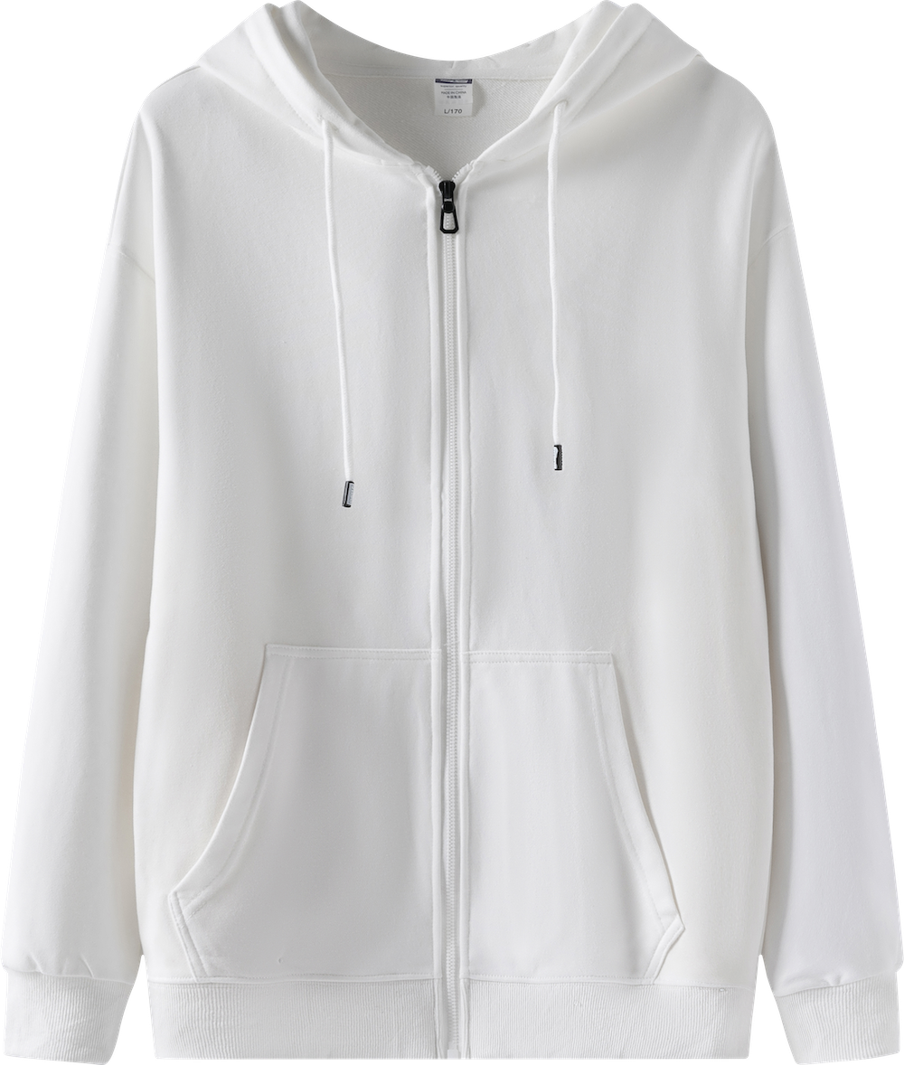 W003 300g 100%cotton Drop-shoulder terry zip-up hoodie