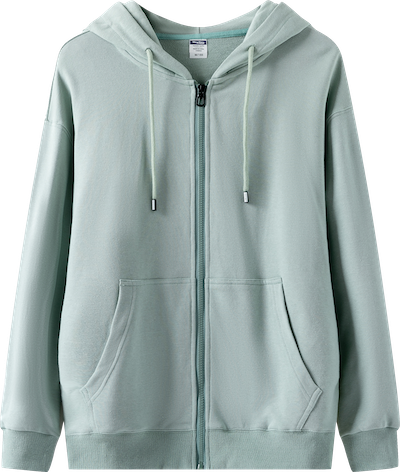 W003 300g 100%cotton Drop-shoulder terry zip-up hoodie