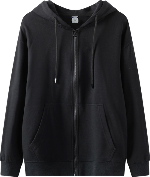 W003 300g 100%cotton Drop-shoulder terry zip-up hoodie