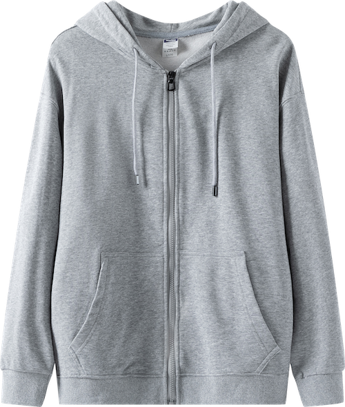 W003 300g 100%cotton Drop-shoulder terry zip-up hoodie