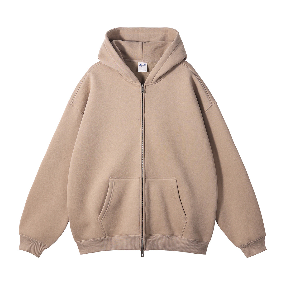 W006 350g Dopamine Style,Street Fashion Loose Fit Crew Neck Zip-up 