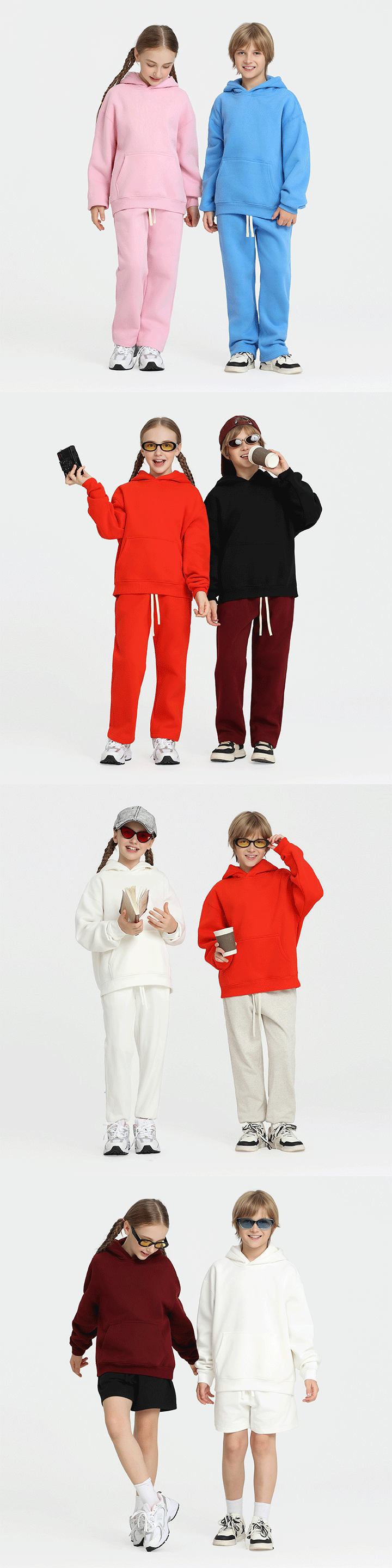 W008 350g child's Heavyweight fleece hoodie